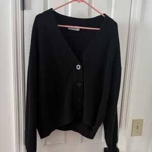 Carmar Black V-Neck Cardigan Sweater